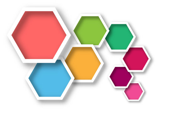 Colorful hexagonal design for free space background as business and presentation template concept. vector illustration.