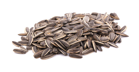 Sunflower seeds isolated on white background