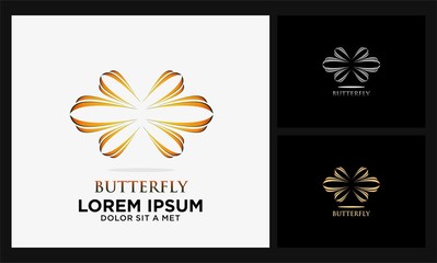Naklejka premium abstract butterfly technology logo