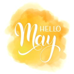 Hello May lettering. Elements for invitations, posters, greeting cards. Seasons Greetings © Tatiana Sidenko