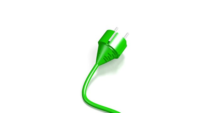 3D electricity plug on white background