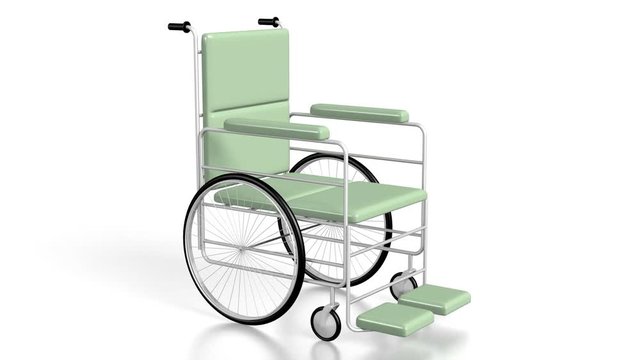 3D wheelchair on white background
