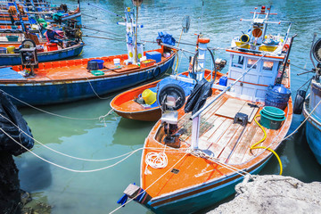 Fototapeta na wymiar Fishing boats at the shore