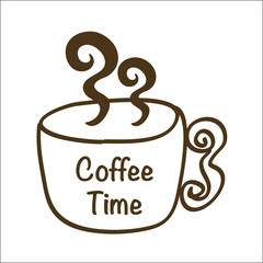 Coffee Time. Doodle vector illustration.