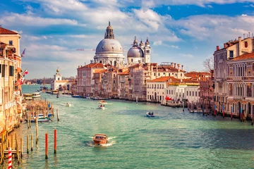 Fototapete Rund Grand Canal and Basilica Santa Maria della Salute in Venice © sborisov