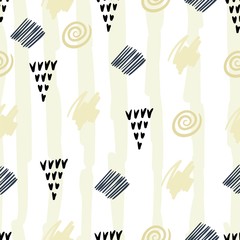Abstract background with hand drawn textures, memphis style. Seamless pattern. Wabi sabi minimal Japanese design. Universal card, pastel colors. Retro design, fashion art with stripes