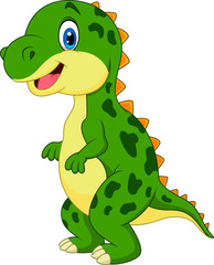 Cartoon green dinosaur