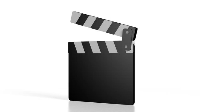 3D clapper-board, white background