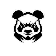 Panda head Mascot logo template 1 smile