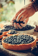 moments of cooking blueberry pie