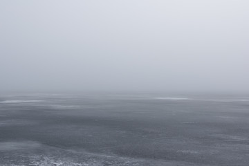 MIST OVER FROZEN SEA