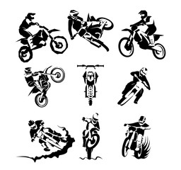 Extreme motorbike vector set