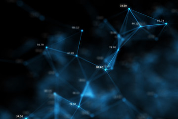 Big data futuristic visualization abstract illustration,3d rendering.