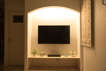 間接照明のリビング