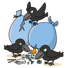 カラスのゴミ被害