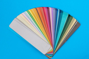 Colour samples spread in fan, close up