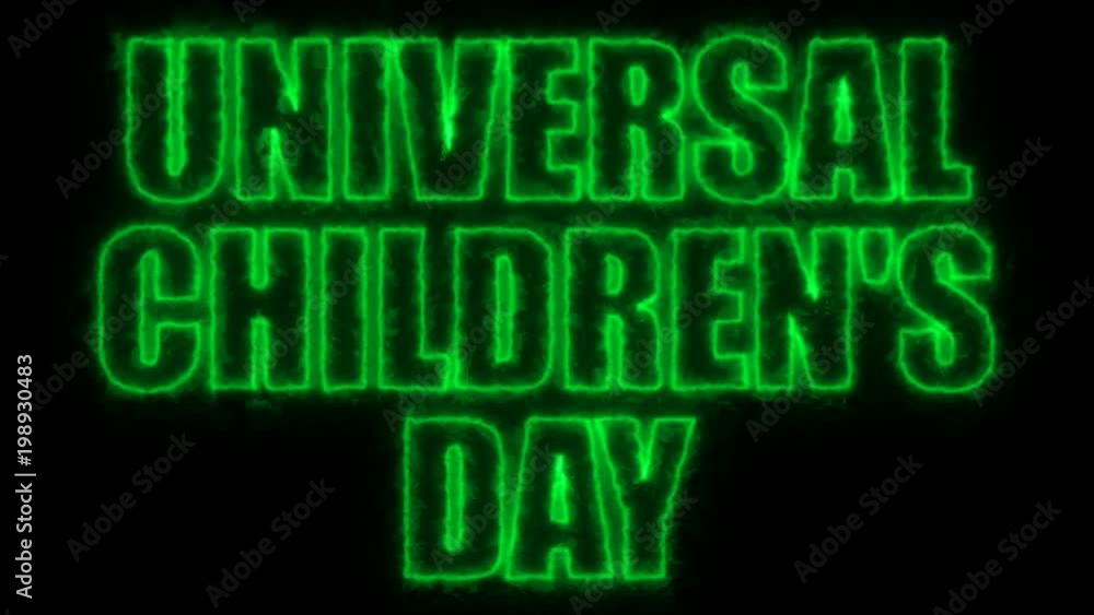 Poster universal children day text, 3d rendering background, computer generating, can be used for holidays 
