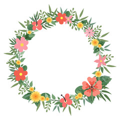 Wreath of wild flowers.