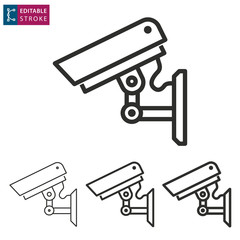 Security camera line vector icon. Editable stroke.