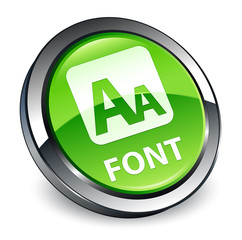 Font 3d green round button