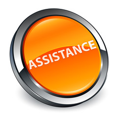 Assistance 3d orange round button