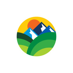 Farm Mountain Logo Icon Design