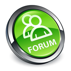 Forum (group icon) 3d green round button