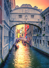 Fototapeta na wymiar Bridge of Sighs at Doge's Palace, in Venice, Italy
