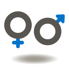 Gender Symbol. Man Woman Icon Vector. Genders Equality Illustration. Restroom Logo Symbol.