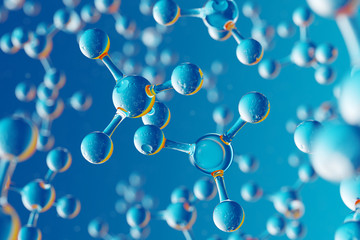 3d illustration of molecule model. Medical microbiology background.