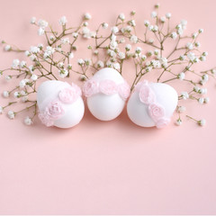 Easter pink background with empty space for text