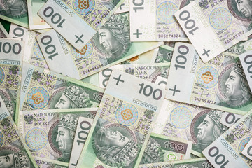 Fototapeta na wymiar Polish zloty banknotes pattern