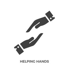 Helping Hands Glyph Vector Icon.