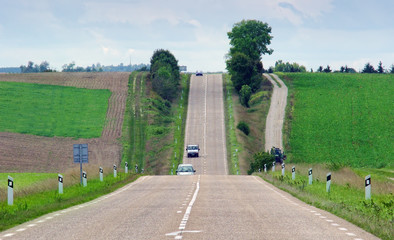 long straight road in the countryside of France © Ioan Panaite