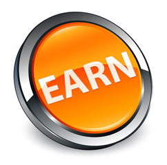 Earn 3d orange round button