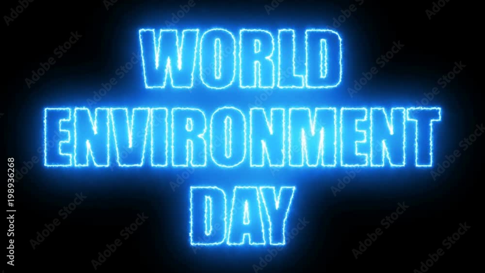 Poster world environment day text, 3d rendering background, computer generating, can be used for holidays f
