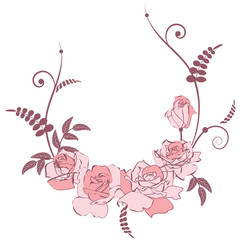 floral pink frame
