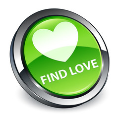 Find love 3d green round button