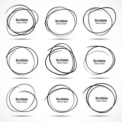 Scribble Circles. Vector illustration.