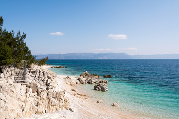  Pebbly Beach in Rabac, Istria region , Croatia