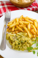 poêlée de poissons et frites