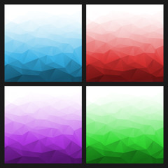 Set of Abstract Gradient Geometric Bright Backgrounds. Vector illustration.