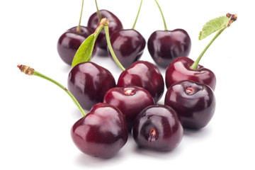 Cherries isolated on white