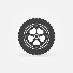 Automobile wheel vector icon or design element 