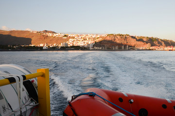 Obraz premium Look from the sea to the southeast coast of La Gomera