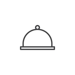 Dome food cover outline icon. linear style sign for mobile concept and web design. Hotel restaurant food tray simple line vector icon. Symbol, logo illustration. Pixel perfect vector graphics