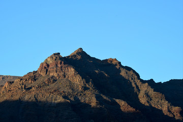 Look from the sea to the southeast coast of La Gomera