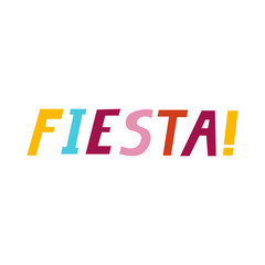 Fiesta colorful hand drawn lettering design