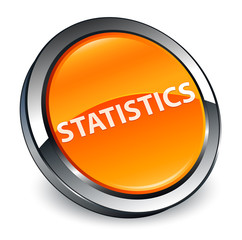 Statistics 3d orange round button