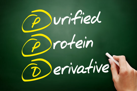 PPD - Purified Protein Derivative acronym, concept on blackboard